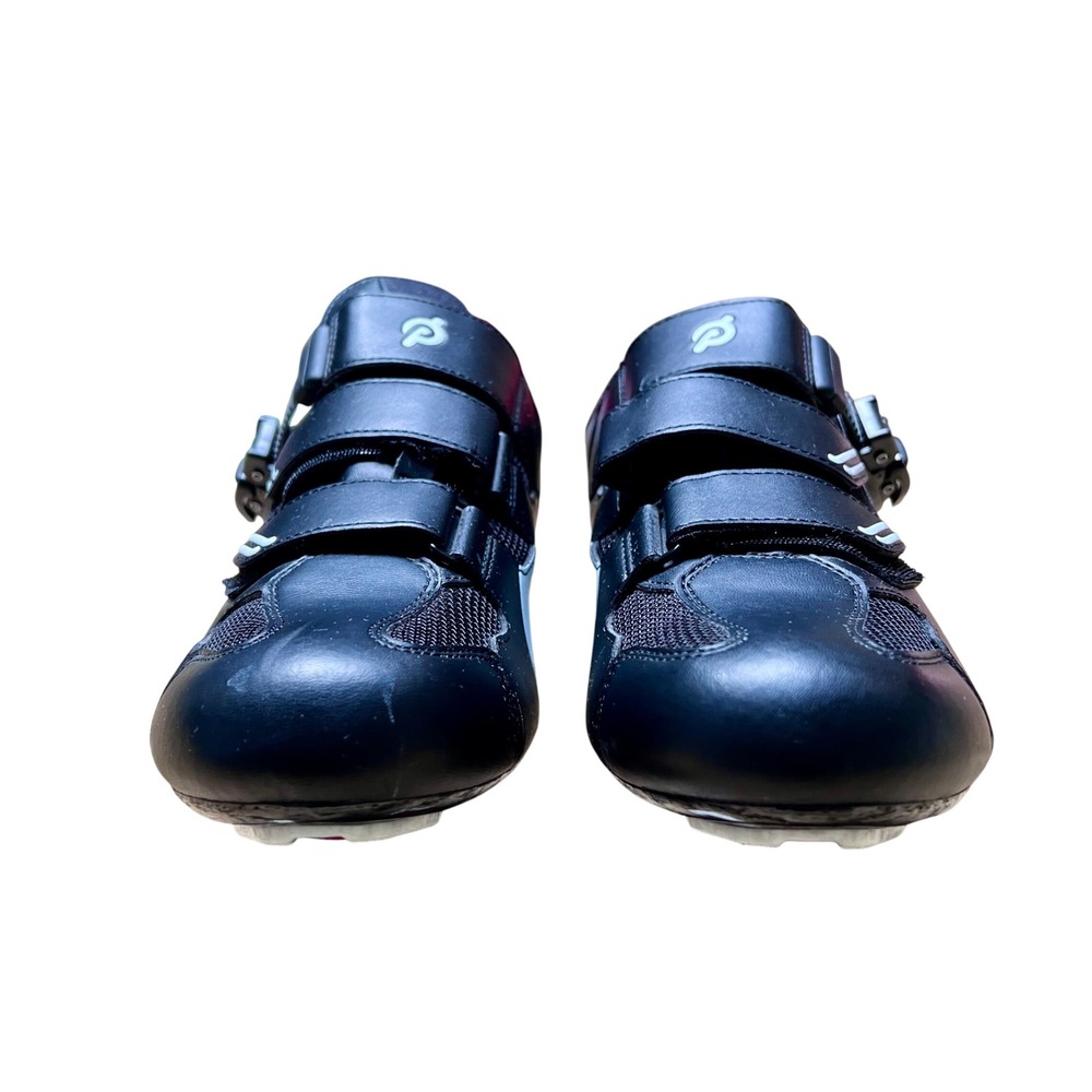 Peloton Cycling Shoes Men's Size 10/43 Black Tri-Strap‎ Cleats - Picture 5 of 8